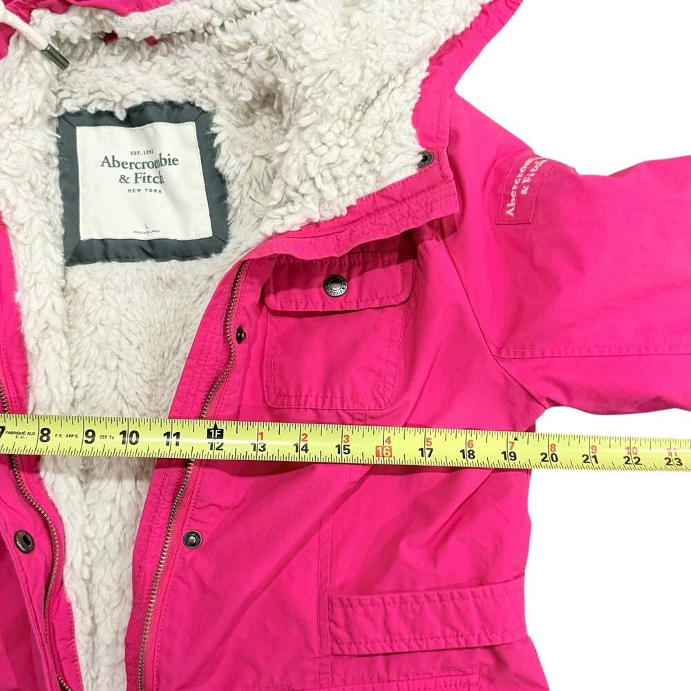 Abercrombie & Fitch Girls Sherpa-Lined Utility Jacket, Hot Pink, Size L - Picture 9 of 9